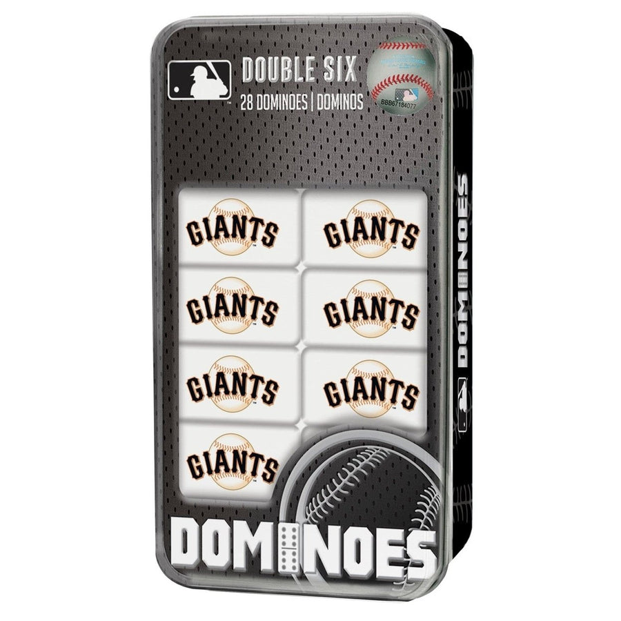 San Francisco Giants Dominoes Set Officially Licensed 28 Resin Dominoes Tin Box Image 1