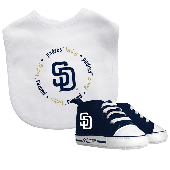 San Diego Padres Baby Gift Set 2 Piece Team Bib and Pre-Walker Shoes Unisex Image 1