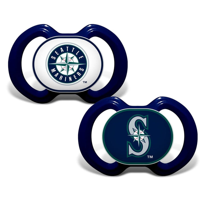 Seattle Mariners Pacifier 2-Pack MLB BPA-Free Orthodontic Silicone 3 Months+ Image 1