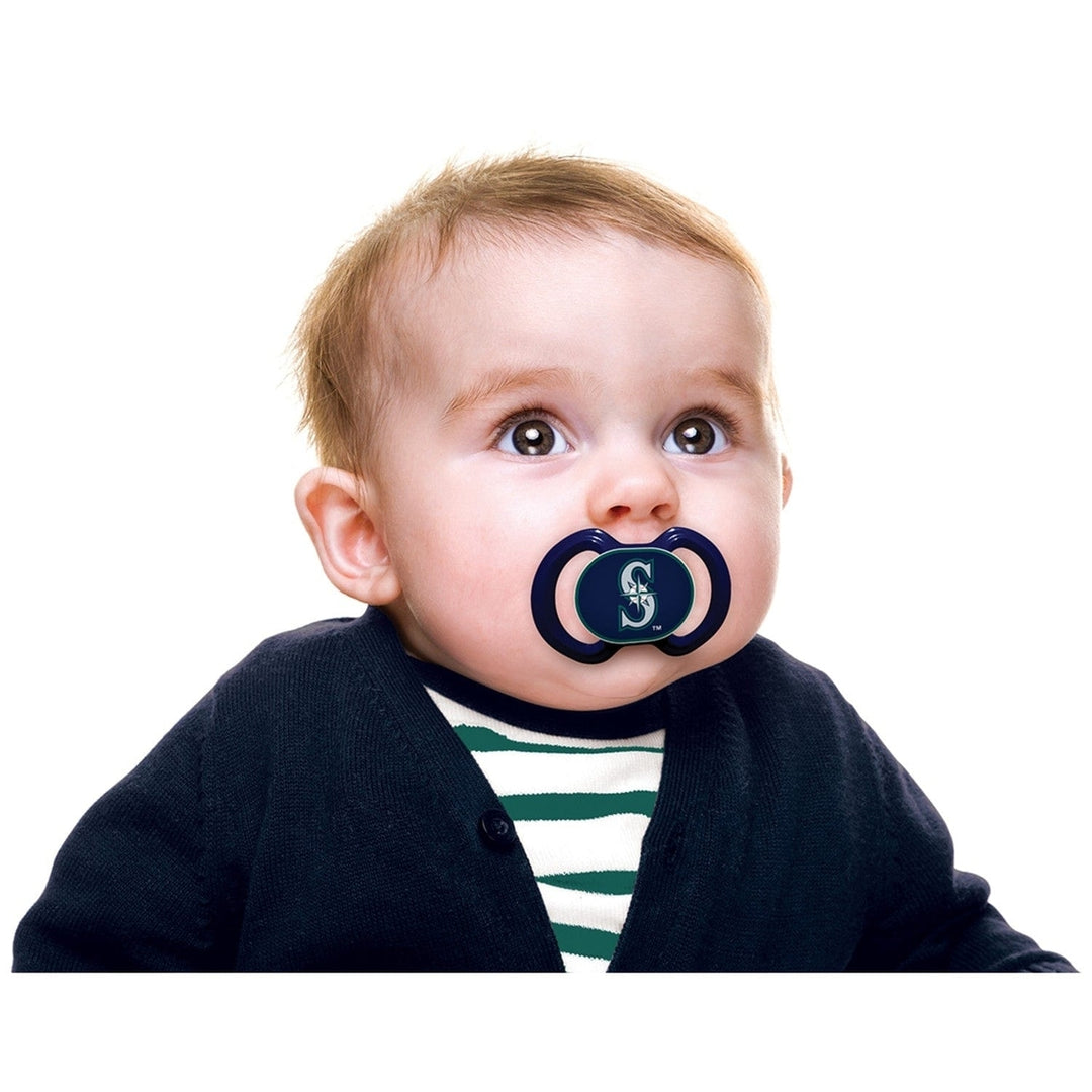 Seattle Mariners Pacifier 2-Pack MLB BPA-Free Orthodontic Silicone 3 Months+ Image 4