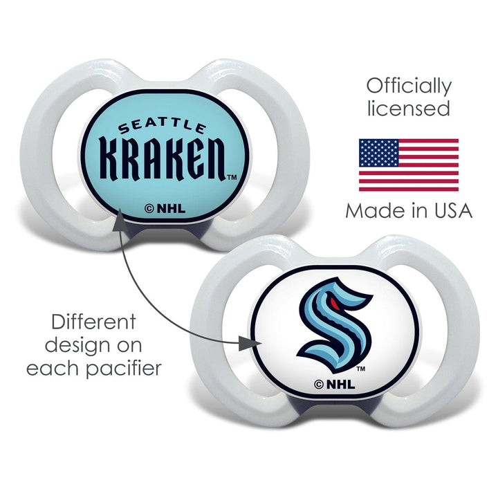 Seattle Kraken Pacifier 2-Pack Orthodontic Silicone BPA-Free Infant Safe Image 4