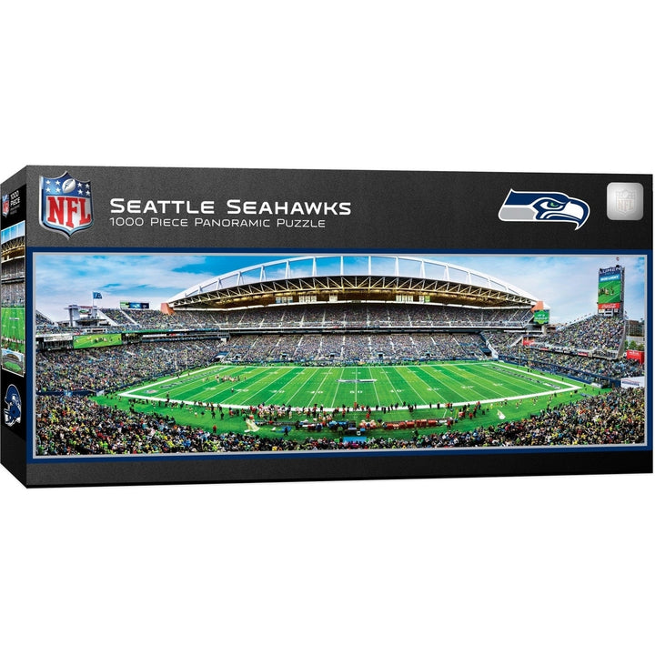 Seattle Seahawks 1000 Piece Jigsaw Puzzle Center View NFL Panoramic 13x39 Image 1