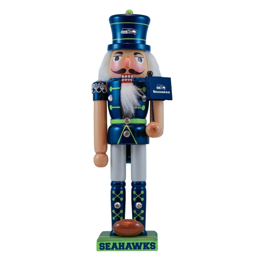 Seattle Seahawks Nutcracker Handcrafted Solid Wood NFL Collectible Team Pride Image 1