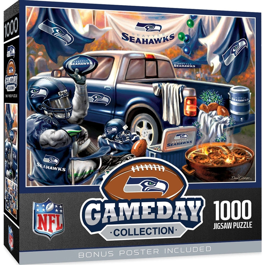 Seattle Seahawks 1000 Piece Jigsaw Puzzle 19.25x26.75 Eco-Friendly Chipboard Image 1