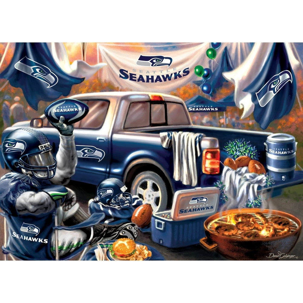 Seattle Seahawks 1000 Piece Jigsaw Puzzle 19.25x26.75 Eco-Friendly Chipboard Image 2