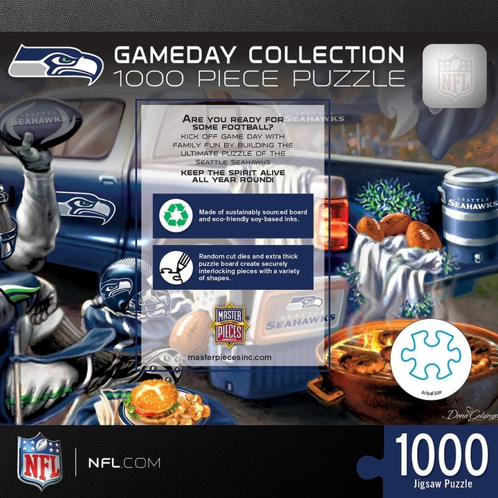 Seattle Seahawks 1000 Piece Jigsaw Puzzle 19.25x26.75 Eco-Friendly Chipboard Image 3