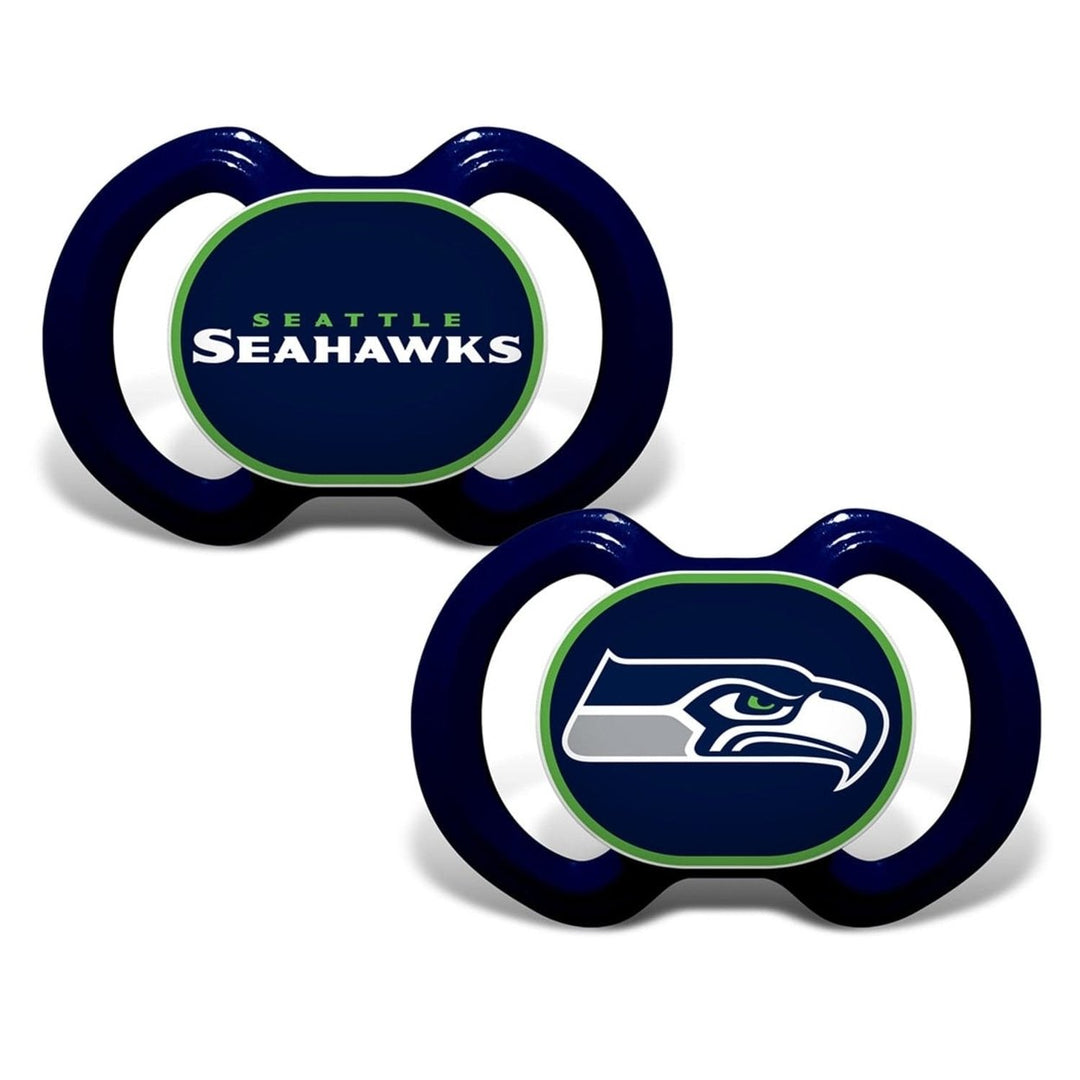 Seattle Seahawks Pacifier 2-Pack BPA Free Silicone Infant Team Colors 3+ Months Image 1