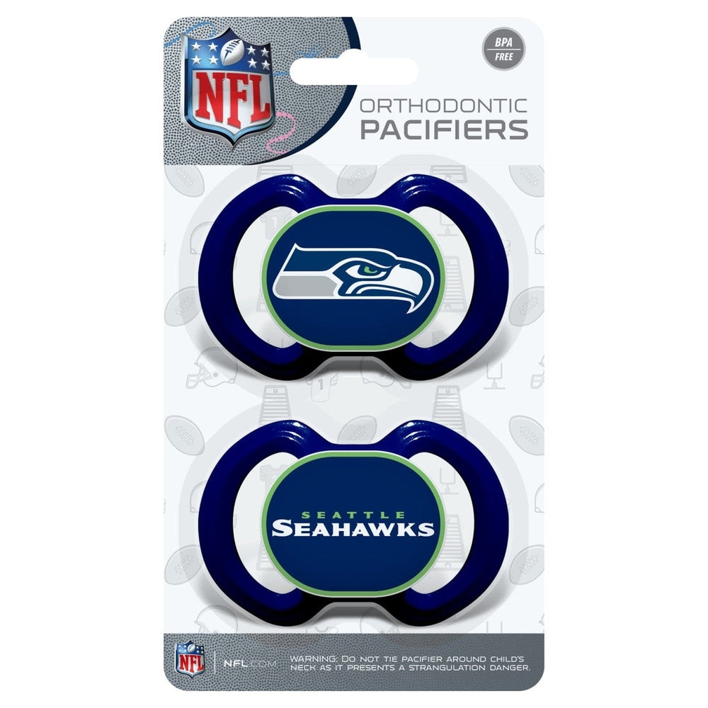 Seattle Seahawks Pacifier 2-Pack BPA Free Silicone Infant Team Colors 3+ Months Image 2