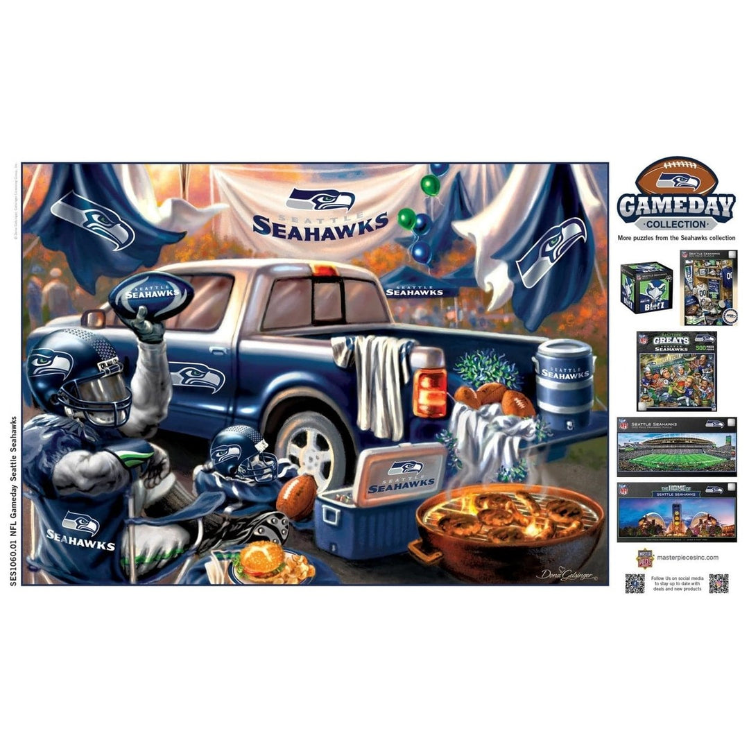 Seattle Seahawks 1000 Piece Jigsaw Puzzle 19.25x26.75 Eco-Friendly Chipboard Image 4