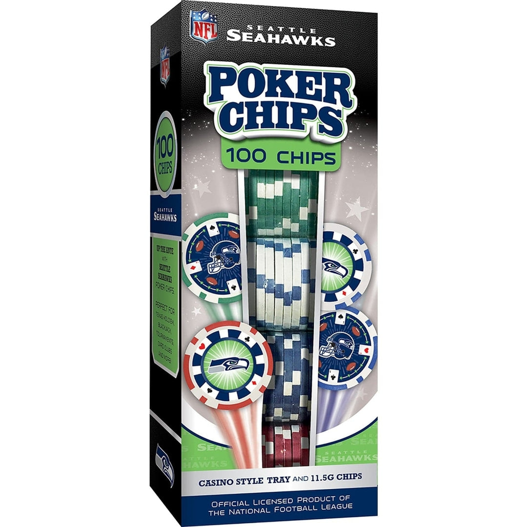 Seattle Seahawks 100 Piece Casino Style Poker Chips NFL Officially Licensed Image 1