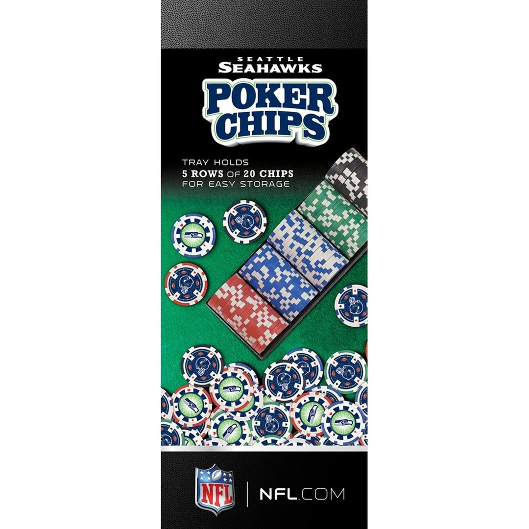 Seattle Seahawks 100 Piece Casino Style Poker Chips NFL Officially Licensed Image 2