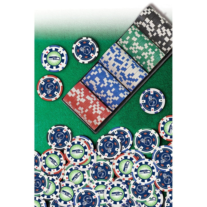 Seattle Seahawks 100 Piece Casino Style Poker Chips NFL Officially Licensed Image 4