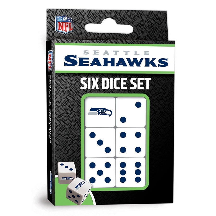 Seattle Seahawks Dice Set 6-Piece D6 Gaming Dice Standard Size Team Colors Image 1