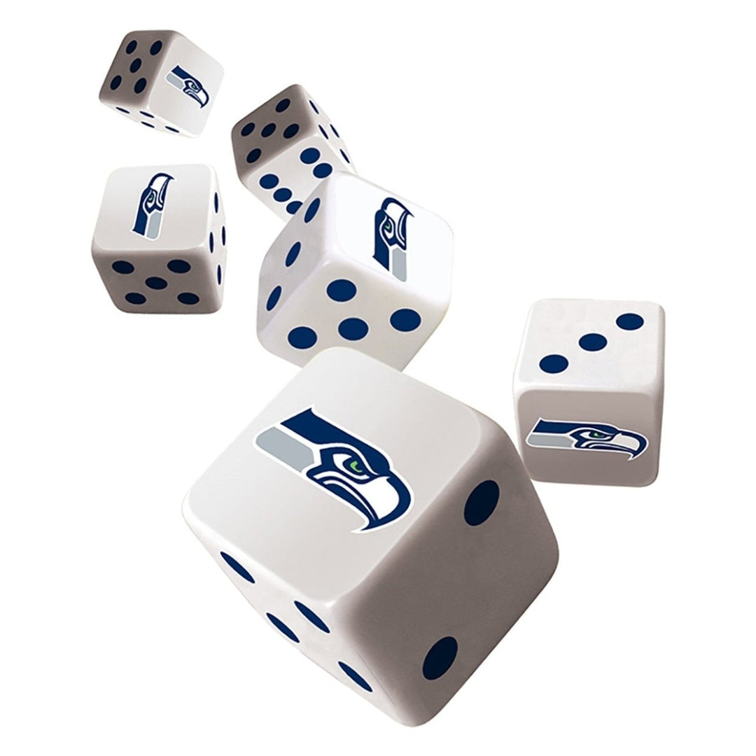 Seattle Seahawks Dice Set 6-Piece D6 Gaming Dice Standard Size Team Colors Image 2