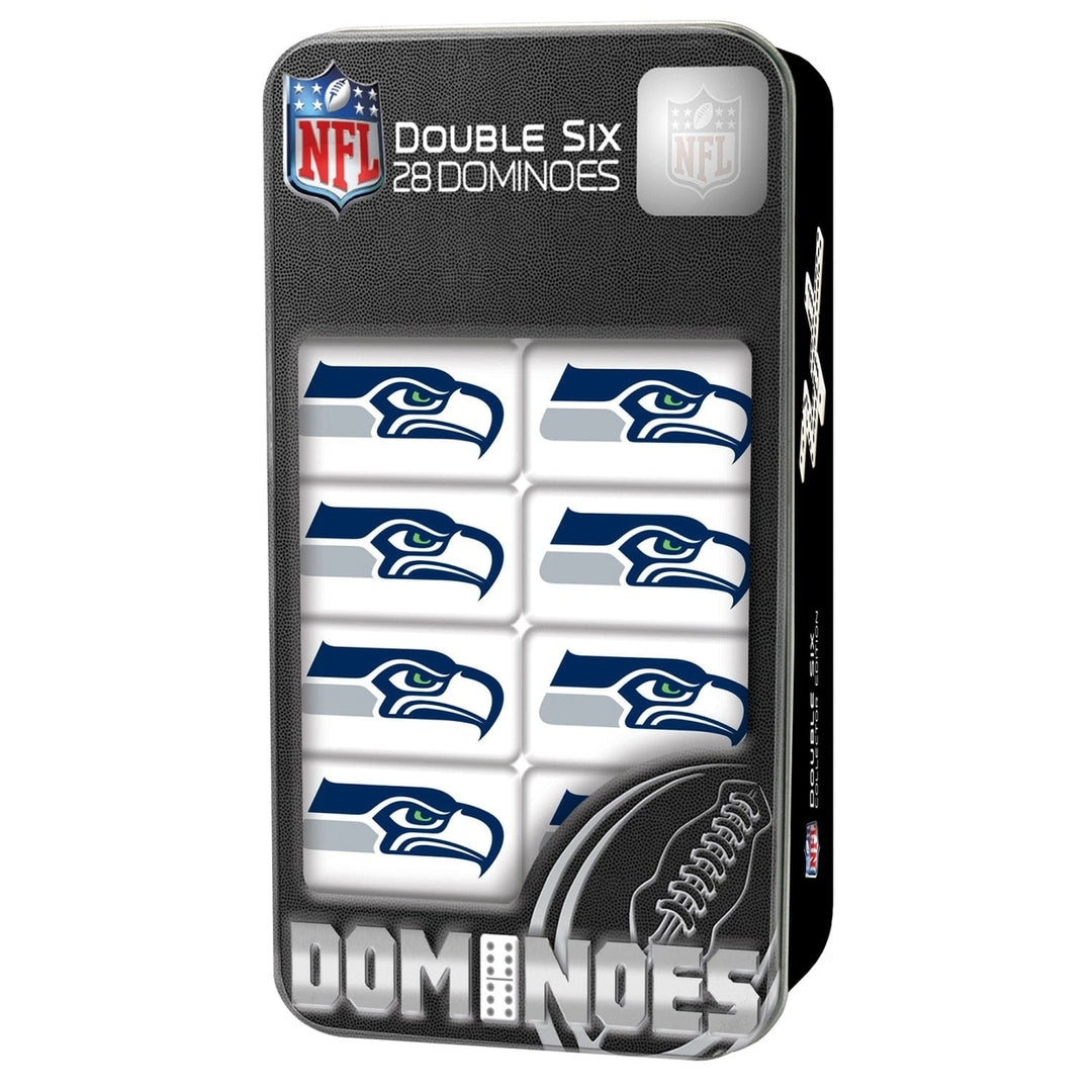 Seattle Seahawks Dominoes Set Officially Licensed in Collectible Tin Box Image 1