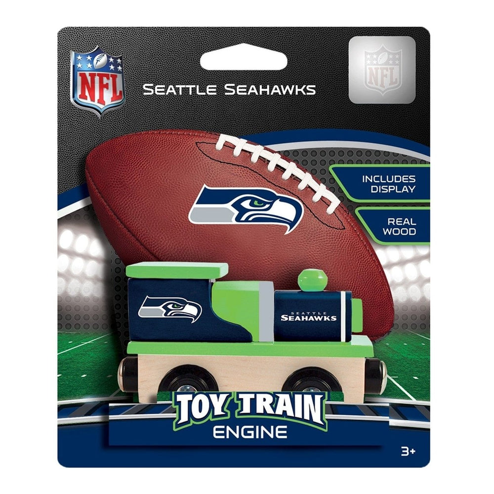 Seattle Seahawks Toy Train Engine Wooden Compatible with 1 Inch Tracks NFL Image 2