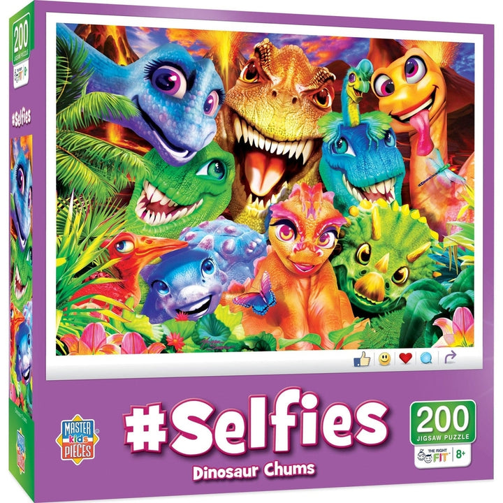 Dinosaur Chums 200 Piece Jigsaw Puzzle Selfies 19x14 inches Ages 8+ Easy Challenge Image 1