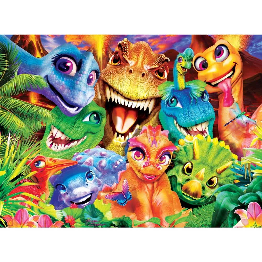 Dinosaur Chums 200 Piece Jigsaw Puzzle Selfies 19x14 inches Ages 8+ Easy Challenge Image 2