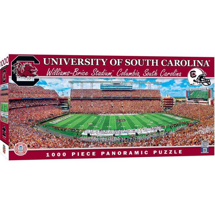 South Carolina Gamecocks 1000 Piece Panoramic Jigsaw Puzzle 13x39 Recycled Material Image 1