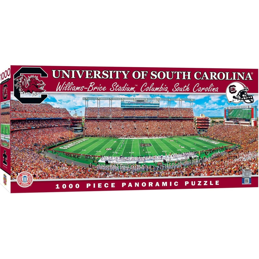 South Carolina Gamecocks 1000 Piece Panoramic Jigsaw Puzzle 13x39 Recycled Material Image 1