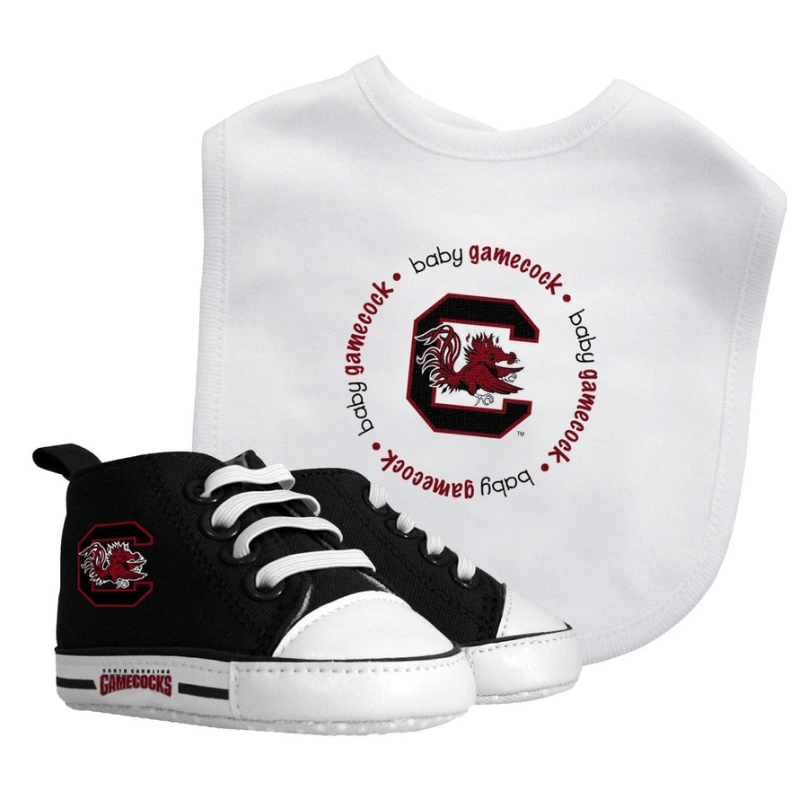 South Carolina Gamecocks 2-Piece Baby Gift Set Bib Pre-Walkers Unisex Cotton Image 1