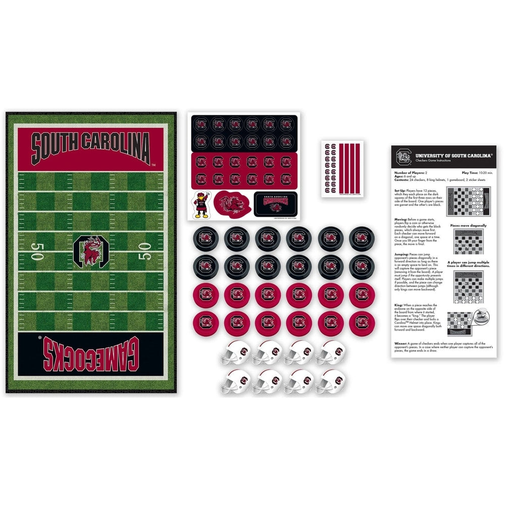 South Carolina Gamecocks Checkers Board Game with Helmet Kings Ages 6 and Up Image 2