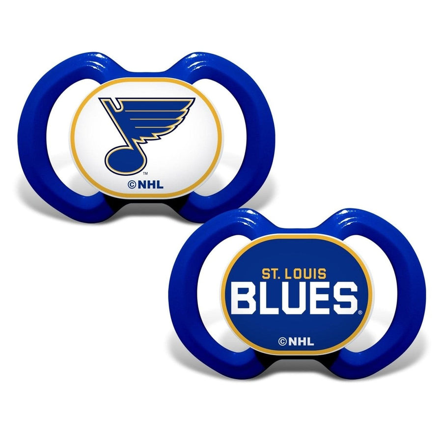 St. Louis Blues Pacifier 2-Pack NHL Team Logo BPA-Free Silicone Infant 3+ Months Image 1