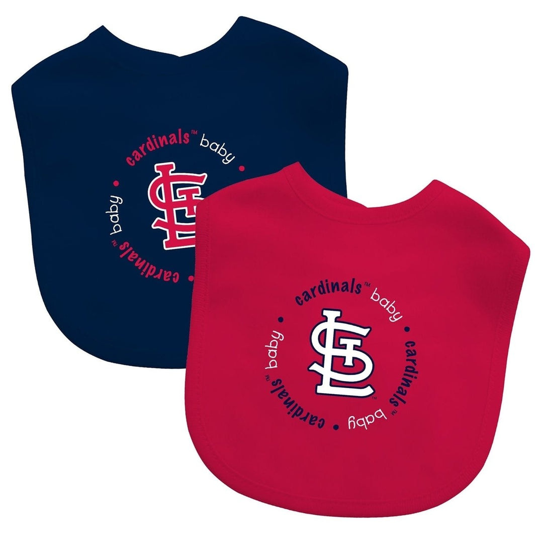 St. Louis Cardinals Baby Bibs 2-Pack Red Navy Cotton Unisex Infant Gear Image 1