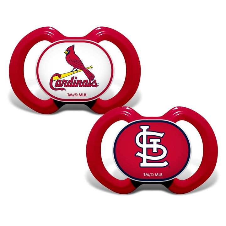 St. Louis Cardinals Pacifier 2-Pack MLB Baby Soothing Silicone BPA-Free Infants Image 1