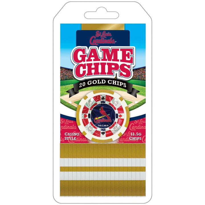 St. Louis Cardinals 20 Piece Poker Chip Set Gold Collectors Edition Casino Style Image 1