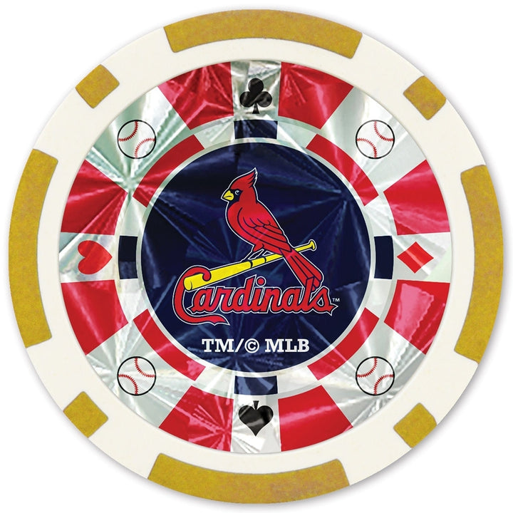 St. Louis Cardinals 20 Piece Poker Chip Set Gold Collectors Edition Casino Style Image 2