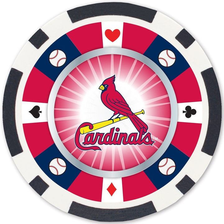 St. Louis Cardinals 100 Piece Casino Style Poker Chips Team Design Set Image 3