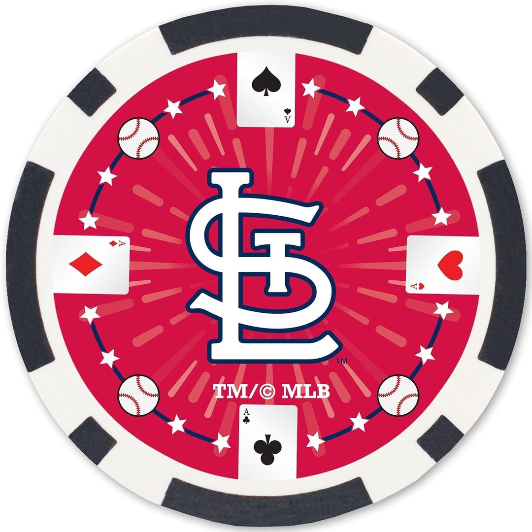 St. Louis Cardinals 100 Piece Casino Style Poker Chips Team Design Set Image 4