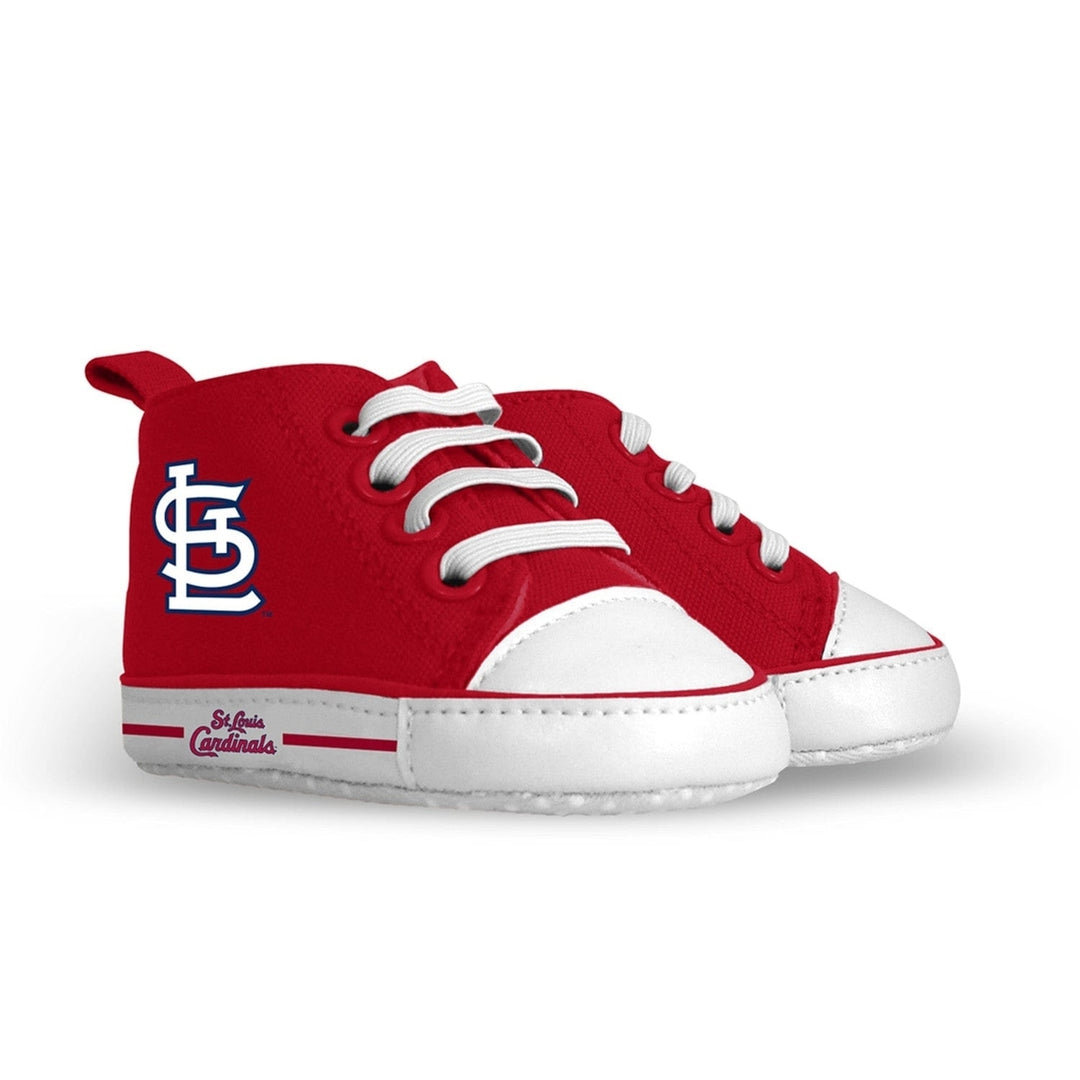 St. Louis Cardinals Baby Shoes Unisex High Top Pre-Walkers Soft Fabric Grippers Image 1