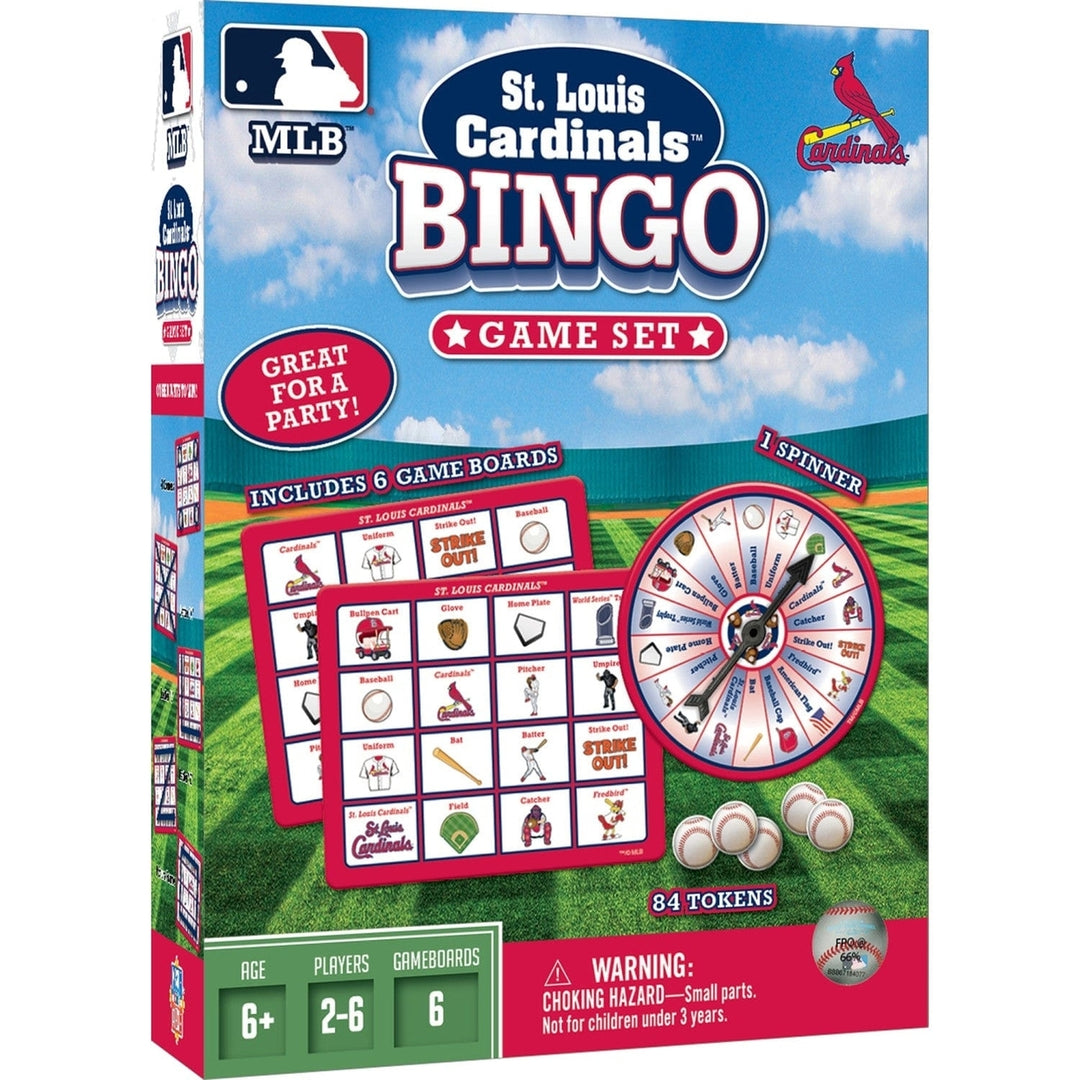 St. Louis Cardinals Bingo Game MLB Family Game 6 Boards 84 Tokens Ages 3+ Image 1