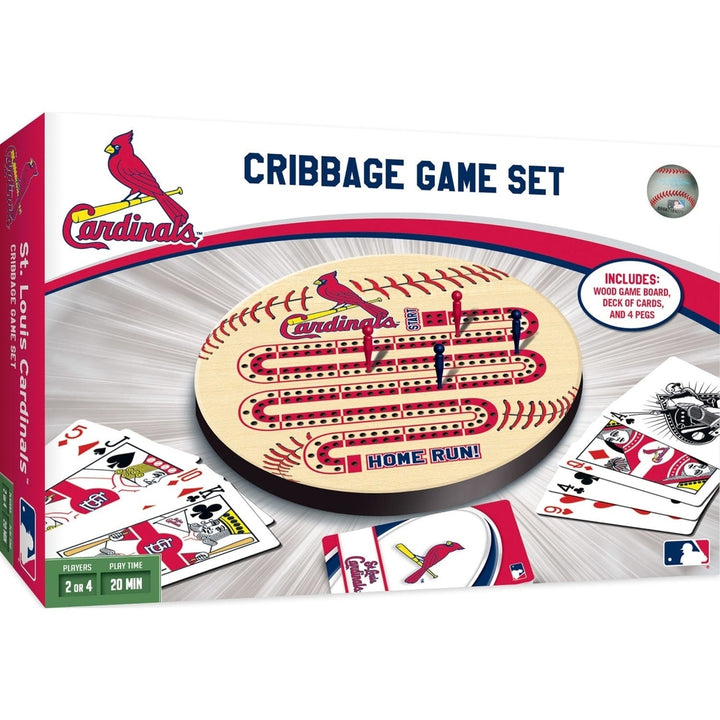 St. Louis Cardinals Cribbage Game Set NFL Themed Wooden Board Yardage Pegs Image 1