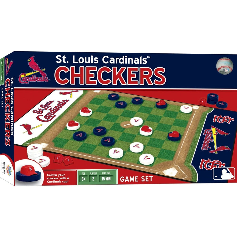 St. Louis Cardinals Checkers Board Game Officially Licensed MLB 24 Pieces Image 1