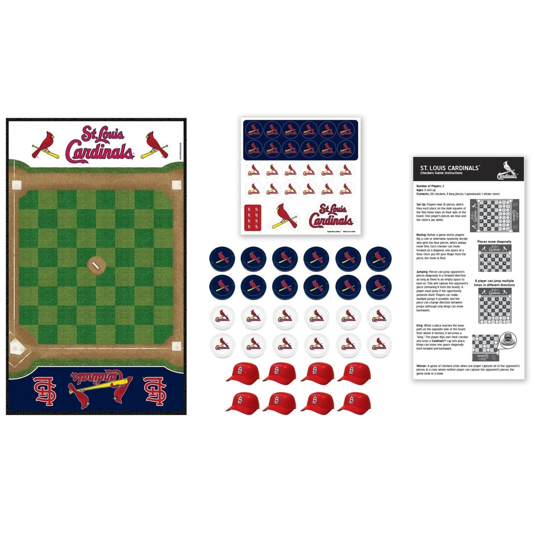 St. Louis Cardinals Checkers Board Game Officially Licensed MLB 24 Pieces Image 2