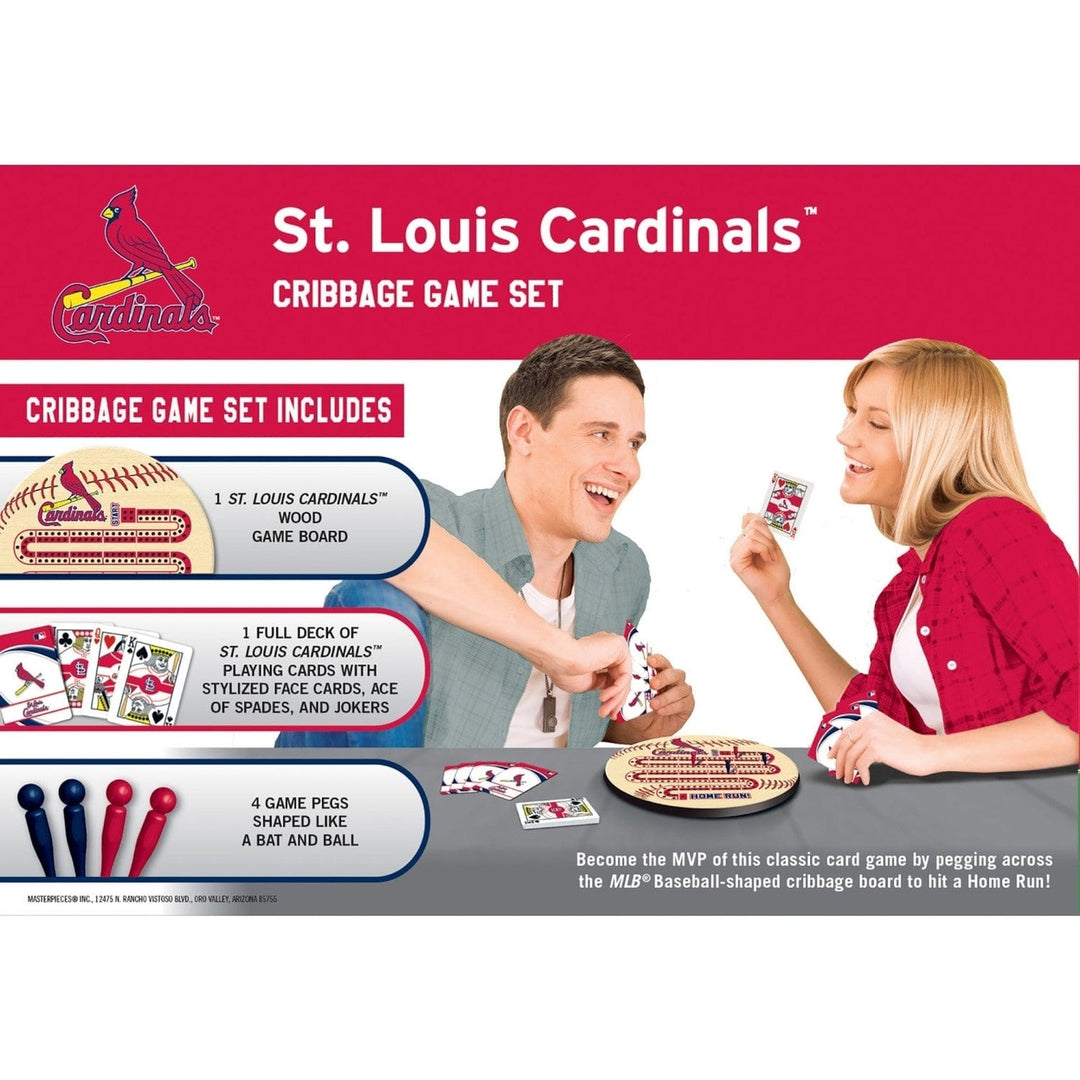 St. Louis Cardinals Cribbage Game Set NFL Themed Wooden Board Yardage Pegs Image 3