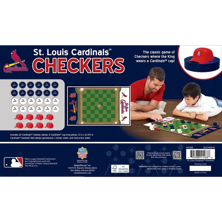 St. Louis Cardinals Checkers Board Game Officially Licensed MLB 24 Pieces Image 3