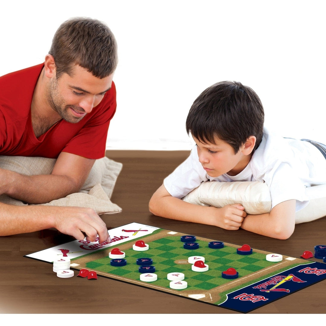 St. Louis Cardinals Checkers Board Game Officially Licensed MLB 24 Pieces Image 4