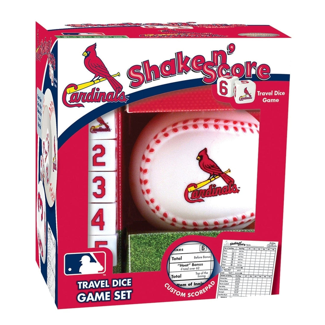 St. Louis Cardinals Shake n Score Dice Game Official MLB Travel Game 5 Dice Image 1