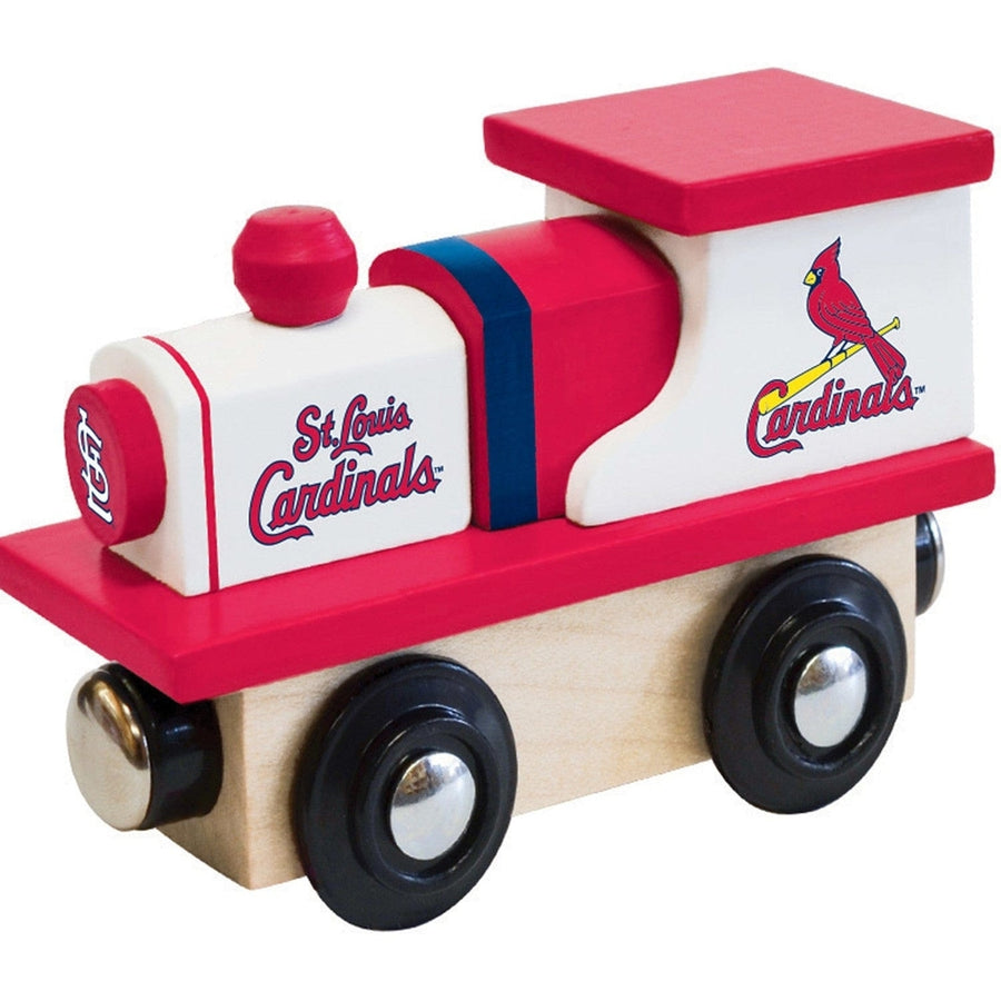 St. Louis Cardinals Wooden Toy Train Engine MLB Team Colors Compatible Tracks Image 1