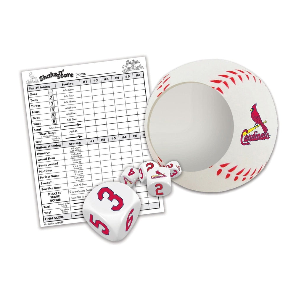 St. Louis Cardinals Shake n Score Dice Game Official MLB Travel Game 5 Dice Image 2