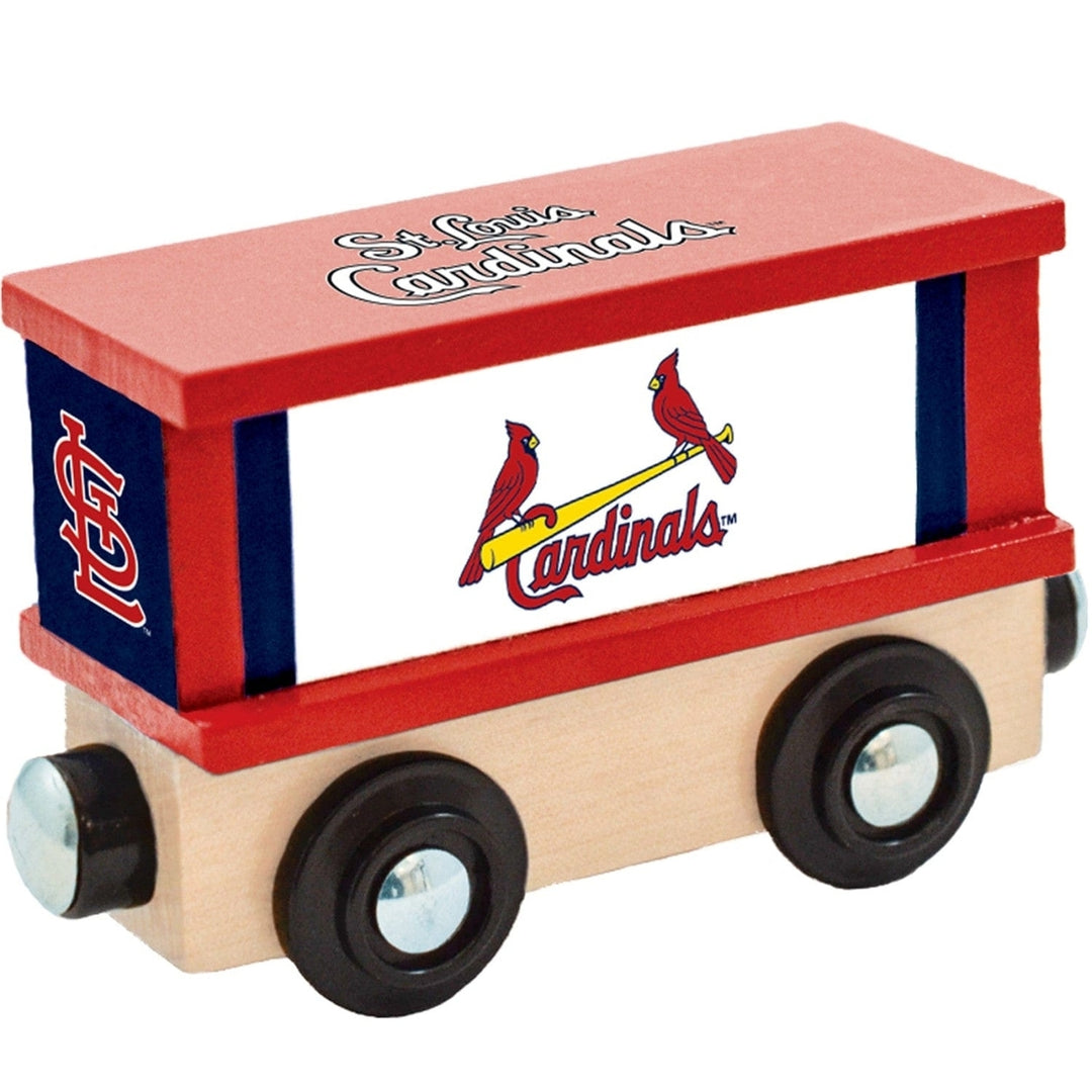 St. Louis Cardinals Toy Train Box Car Wooden Hand-Painted MLB Gift for Kids Image 1