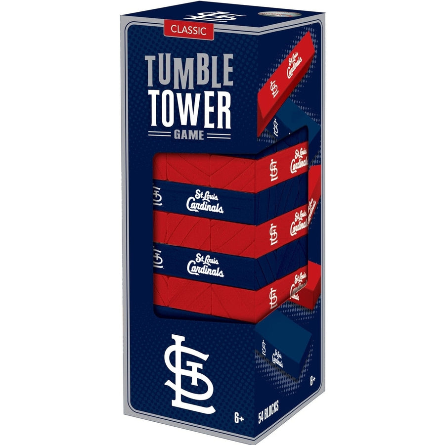 St. Louis Cardinals Tumble Tower Game Wooden Blocks MLB Team Challenge Game Image 1