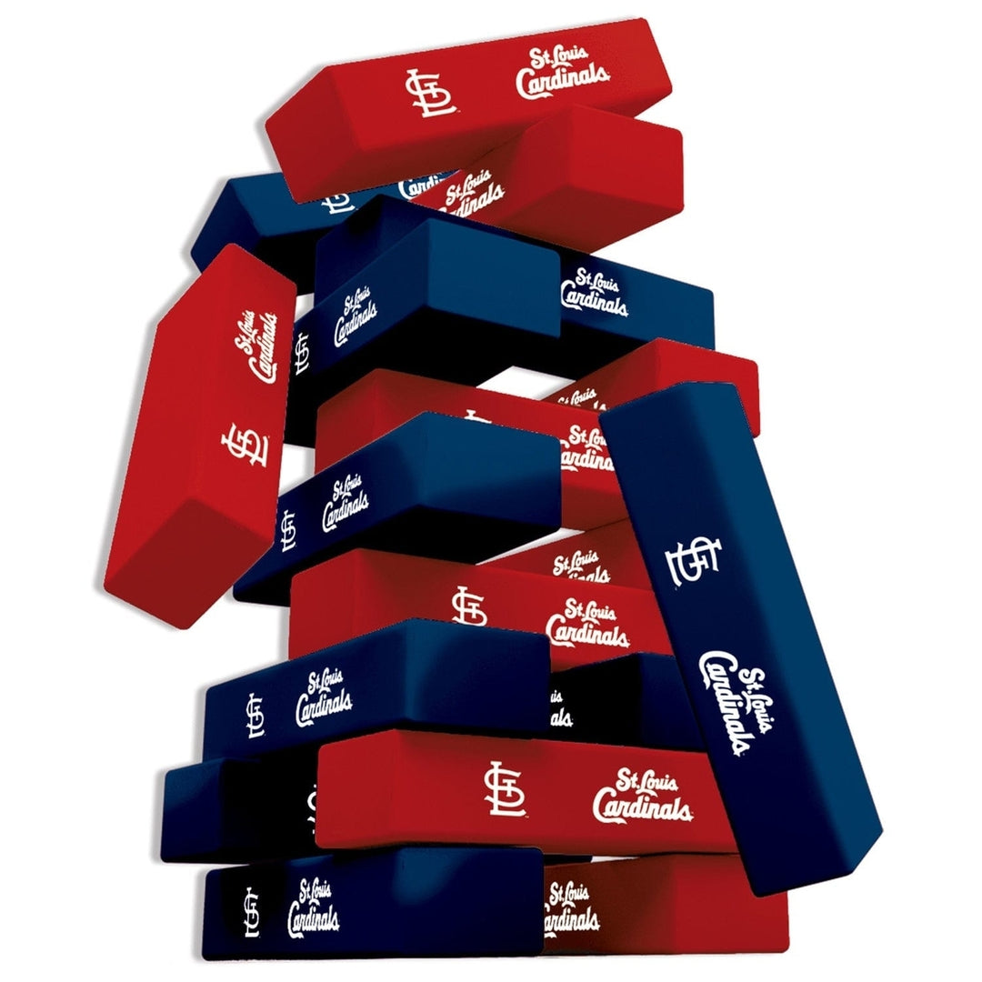 St. Louis Cardinals Tumble Tower Game Wooden Blocks MLB Team Challenge Game Image 2