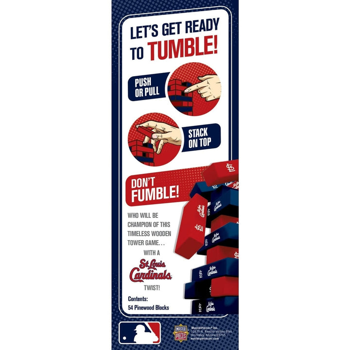 St. Louis Cardinals Tumble Tower Game Wooden Blocks MLB Team Challenge Game Image 3