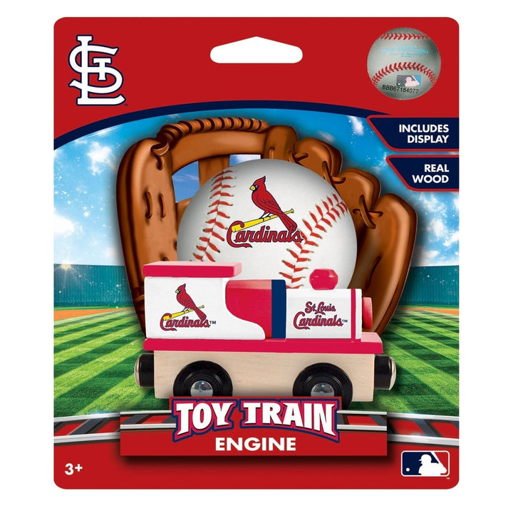 St. Louis Cardinals Wooden Toy Train Engine MLB Team Colors Compatible Tracks Image 2