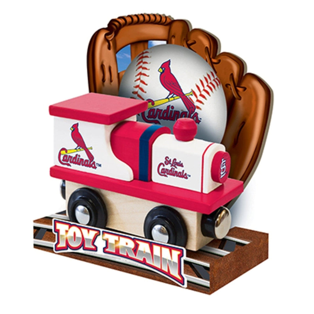 St. Louis Cardinals Wooden Toy Train Engine MLB Team Colors Compatible Tracks Image 3